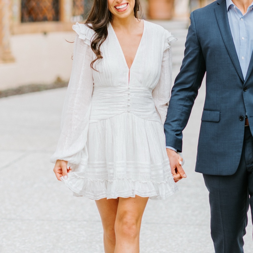 Rococo Sand White Ruffled short Dress - Picture 5 of 13